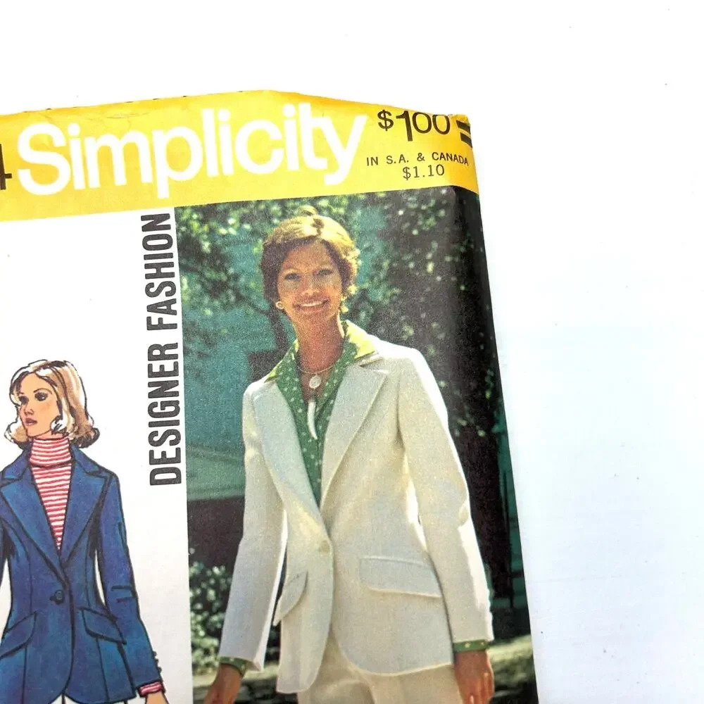 Simplicity Vintage‎ 1970's Pattern #5454 Misses Jacket Skirt Blouse Size 14
